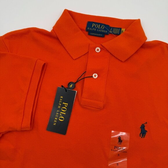 NWT Polo Ralph Lauren Shirt Men’s S Orange Custom Slim Fit Casual Pony Preppy - Picture 1 of 9